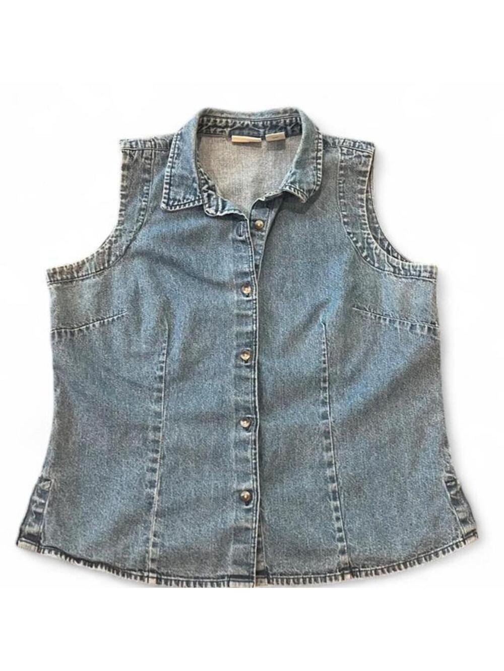 Vintage Y2K Denim Button Front Tank